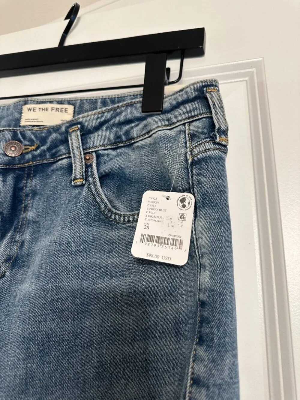 FREE PEOPLE Emre Low-Rise Flare Jeans in Poppy Blue Size US 28 NWT
